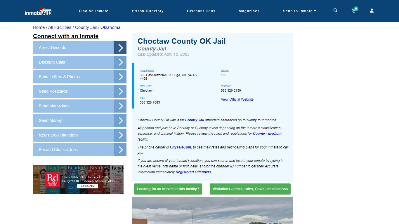 Choctaw County OK Jail - Inmate Locator - Hugo, OK